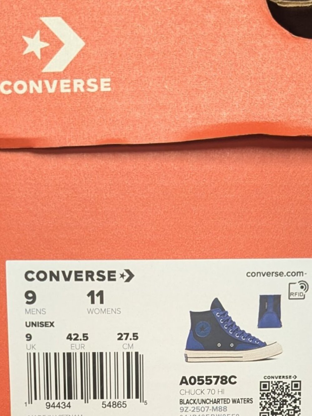 Converse Chuck Hi 70 / Water Resistant in Black-Uncharted Waters - Picture 6 of 6